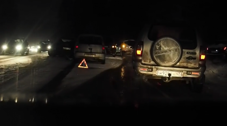 На Колтушском шоссе произошло ДТП с участием четырёх автомобилей (видео)