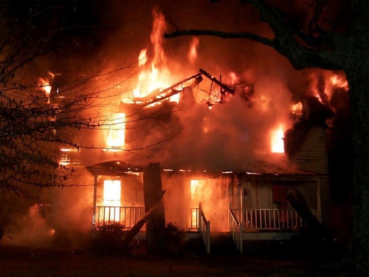 В Ленобласти ночью сгорели два частных дома и баня