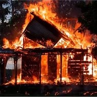 В Токсово сгорел большой дачный дом