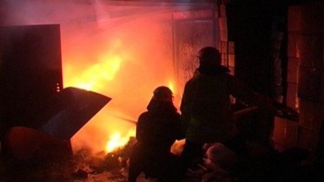 Во Всеволожске ночью пожарные тушили горящий гараж